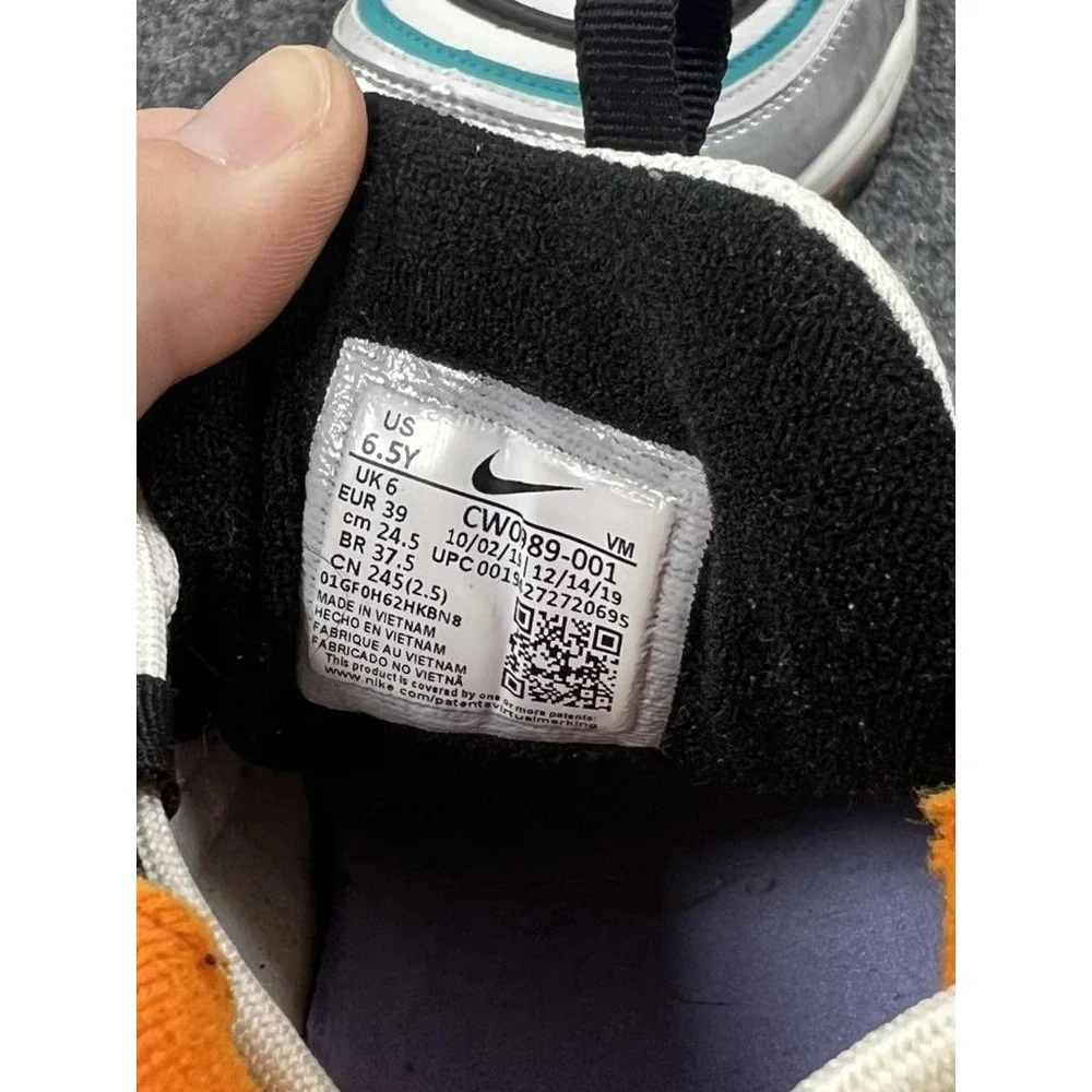 Nike Air Max 97 Shoes Youth Size 6.5Y Silver‎ Teal Orange Sneakers CW0989-001